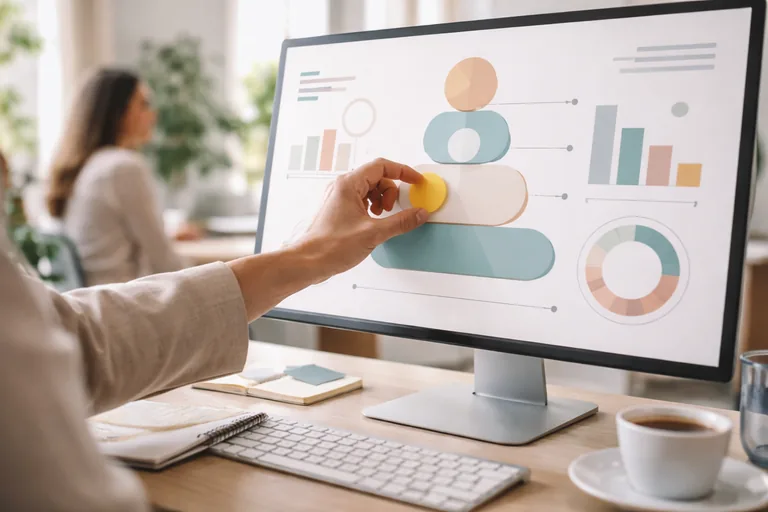 minimal tasarımlı slaytta dengeli metin ve grafik yerleşimi örneği